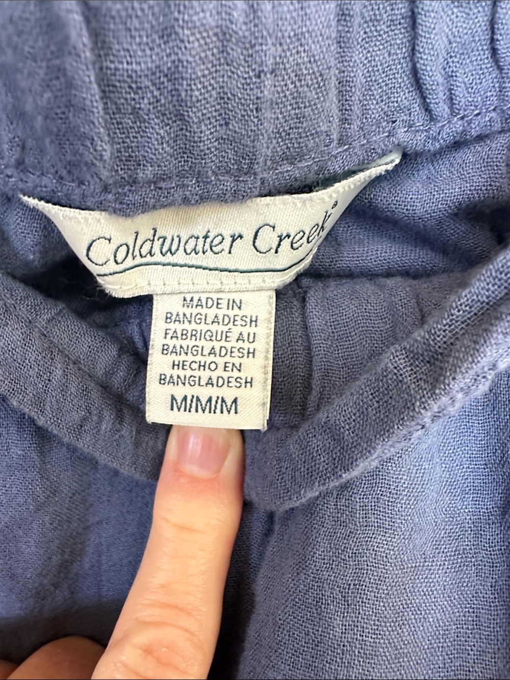 NWOT Coldwater Creek Navy Wide-Leg Pull-On Gauze Pants Medium - Picture 4 of 4